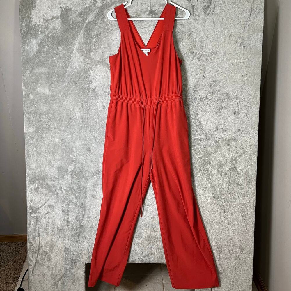Athleta Savannah Wide Leg Jumpsuit‎ Relaxed Red Savannah Orange Size 6 UPF 50+